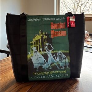 Harveys Disney Haunted Mansion Black Poster Tote Bag NWT Top Handle Crossbody